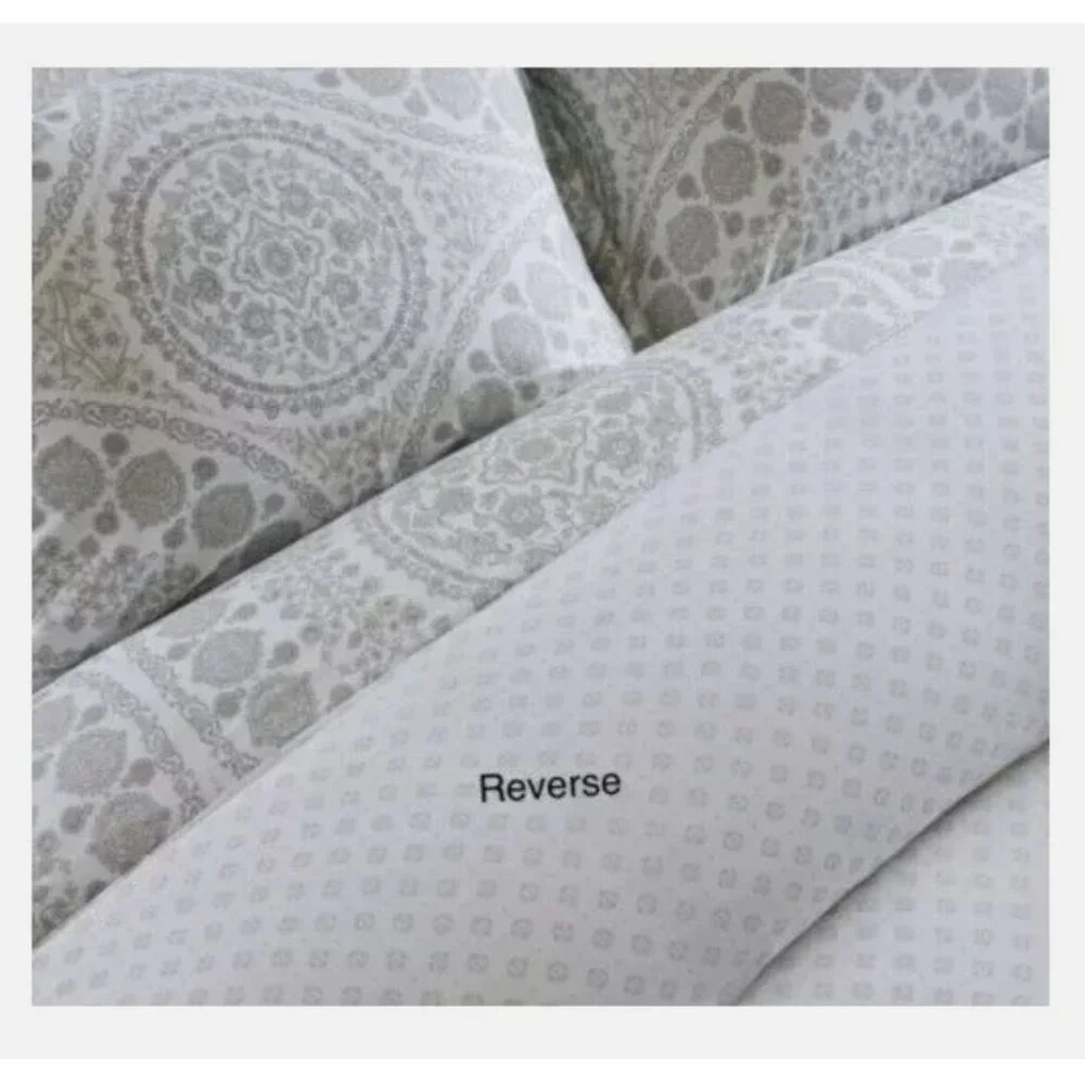 ECHO NEW YORK Marco Grey 100% Cotton Reversible TWIN Duvet Mini Set 2pc